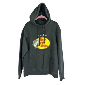 Retro Graphic Hoodie Black S Bass Pro Shop Preppy Classic Grunge Neutral Sporty